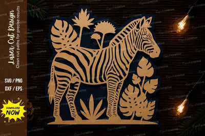 Zebra Jungle Laser Cut SVG Design SVG Regulrcrative 