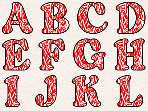 Zebra Print Alphabet SVG: Animal Letters & Numbers Layered SVG DesignDestine 