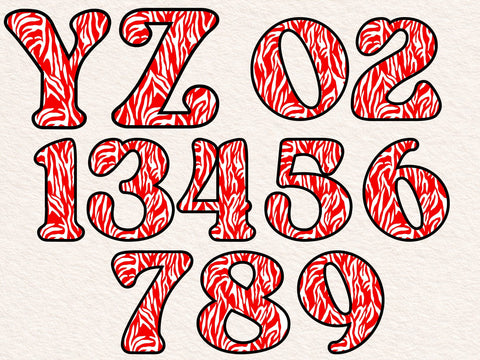 Zebra Print Alphabet SVG: Animal Letters & Numbers Layered SVG DesignDestine 