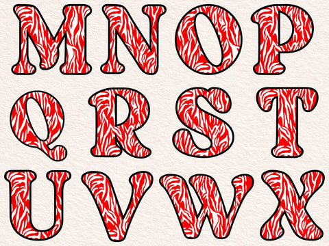 Zebra Print Alphabet SVG: Animal Letters & Numbers Layered SVG DesignDestine 