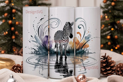 Zebra Reflection 20oz Tumbler Wrap Sublimation DesignSVG 