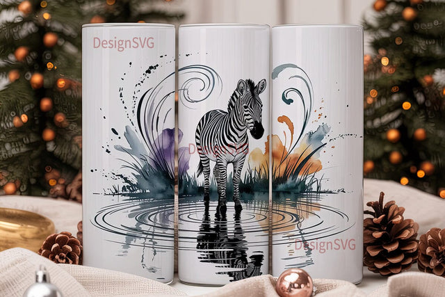 Zebra Reflection 20oz Tumbler Wrap Sublimation DesignSVG 