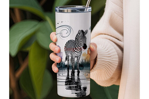 Zebra Reflection 20oz Tumbler Wrap Sublimation DesignSVG 