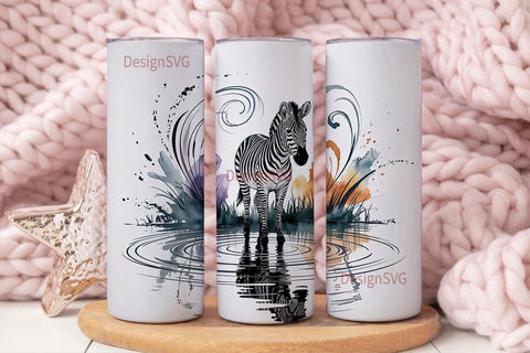 Zebra Reflection 20oz Tumbler Wrap Sublimation DesignSVG 
