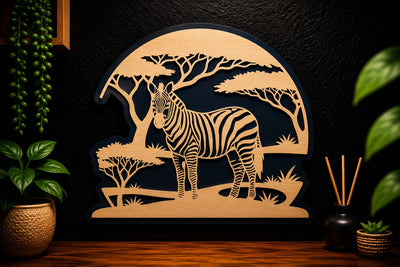 Zebra Safari Scene Laser Cut SVG Design SVG Regulrcrative 