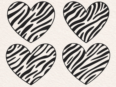 Zebra Stripe Heart SVG, Zebra Heart Svg, Zebra Heart Print, Zebra Stripes, Animal Skin Print Pattern SVG DesignDestine 