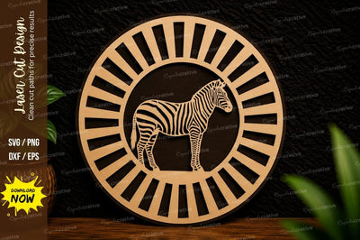 Zebra Sunburst Circle Laser Cut SVG Design SVG Regulrcrative 