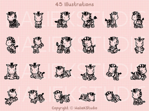 Zebra SVG Design Set SVG HalieKStudio 