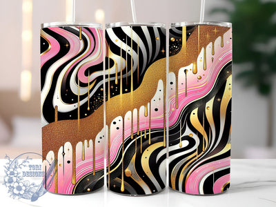 Zebra Yellow or Pink 20oz Skinny Tumbler, Zebra Tumbler Png, Straight & Tapered Tumbler Wrap, Instant Digital Download Sublimation ToriDesigns 