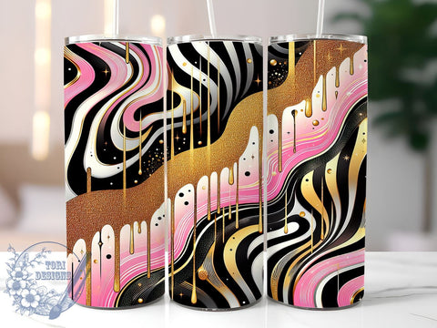 Zebra Yellow or Pink 20oz Skinny Tumbler, Zebra Tumbler Png, Straight & Tapered Tumbler Wrap, Instant Digital Download Sublimation ToriDesigns 