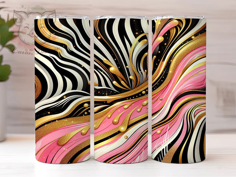 Zebra Yellow or Pink 20oz Tumbler Png, Straight & Tapered Tumbler Png, Zebra Tumbler Png, Digital Download PNG Sublimation Lara' s Designs 