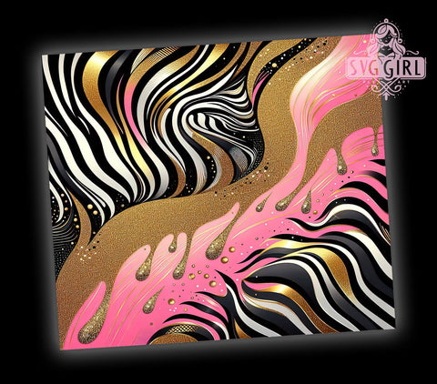 Zebra Yellow or Pink 20oz Tumbler Wrap Sublimation Design, Straight Tapered Tumbler Wrap, Zebra Tumbler Png, Instant Digital Download Sublimation SvggirlplusArt 