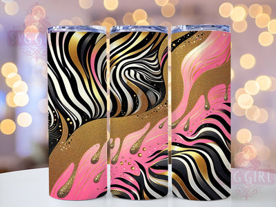 Zebra Yellow or Pink 20oz Tumbler Wrap Sublimation Design, Straight Tapered Tumbler Wrap, Zebra Tumbler Png, Instant Digital Download Sublimation SvggirlplusArt 