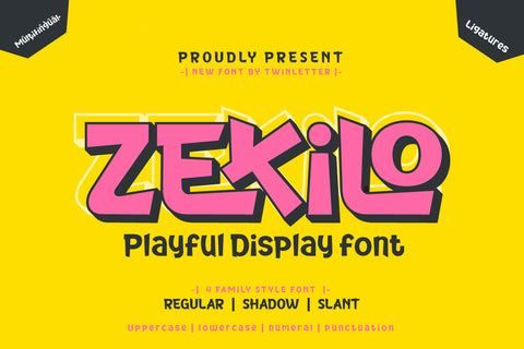 Zekilo - Playful Display Font Font twinletter 