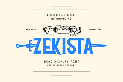 Zekista - Hero Display Font Font twinletter 