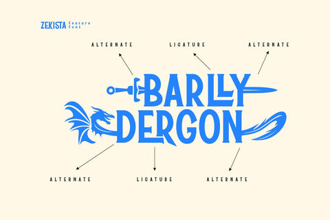 Zekista - Hero Display Font Font twinletter 