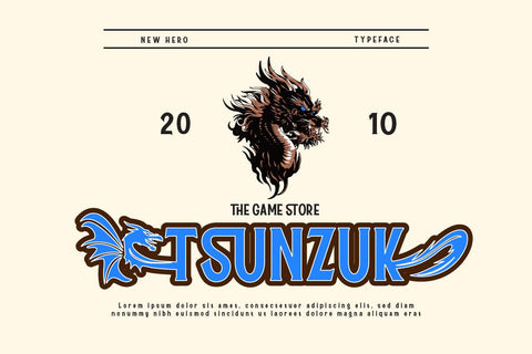 Zekista - Hero Display Font Font twinletter 