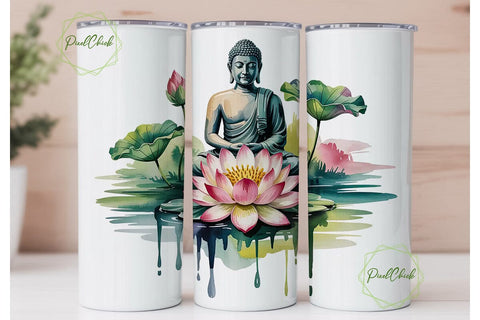 Zen Buddha 20oz Tumbler Wrap Sublimation PixelChick 