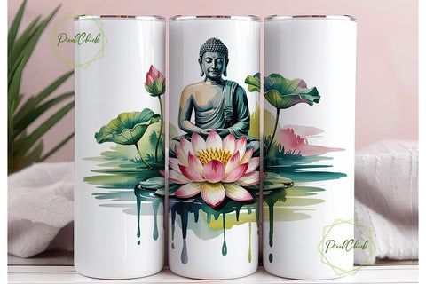 Zen Buddha 20oz Tumbler Wrap Sublimation PixelChick 