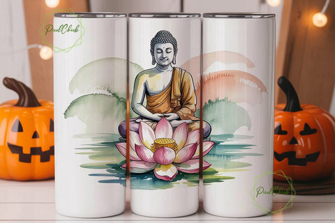 Zen Buddha 20oz Tumbler Wrap Sublimation PixelChick 