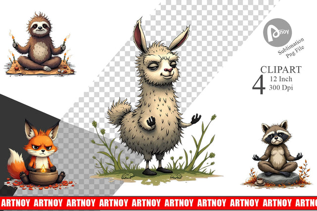 Zen Fail Critters Clipart Sublimation artnoy 