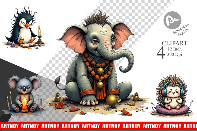 Zen Fail Critters Clipart Sublimation artnoy 