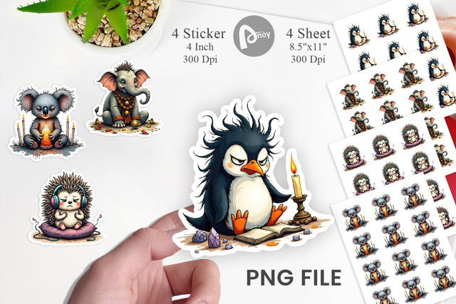 Zen Fail Critters Sticker Sublimation artnoy 