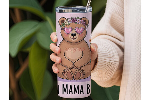 Zen Mama Bear 20oz Tumbler Wrap Sublimation DesignSVG 