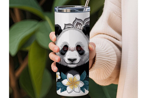 Zen Panda Mandala 20oz Tumbler Wrap Sublimation DesignSVG 