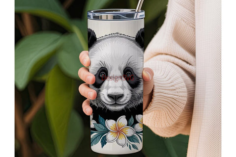 Zen Panda Mandala 20oz Tumbler Wrap Sublimation DesignSVG 