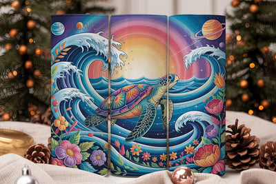Zen Sea Turtle 20oz Tumbler Wrap Sublimation DesignSVG 