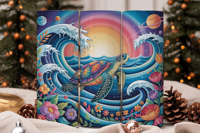 Zen Sea Turtle 20oz Tumbler Wrap Sublimation DesignSVG 