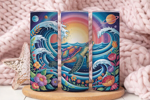 Zen Sea Turtle 20oz Tumbler Wrap Sublimation DesignSVG 