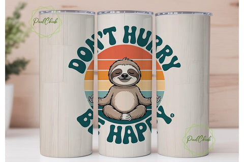 Zen Sloth 20oz Tumbler Design Sublimation PixelChick 