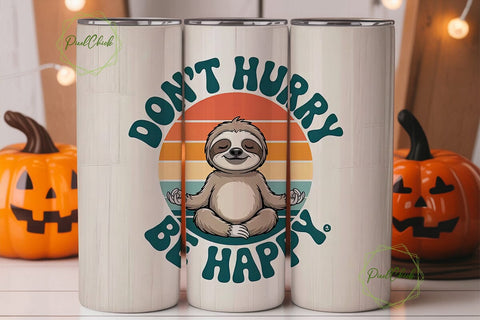 Zen Sloth 20oz Tumbler Design Sublimation PixelChick 