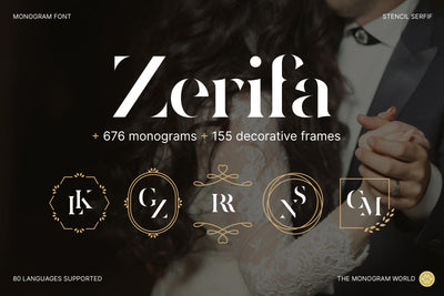 Zerifa – Stencil Serif Monogram Font Font Monogram World 