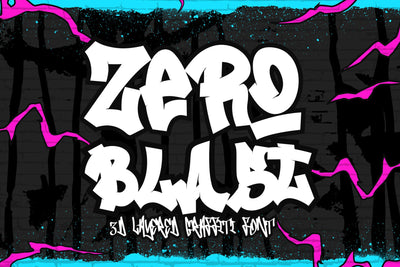 Zero Blast - Stylish 3d layered graffiti font Font Mozzatype 