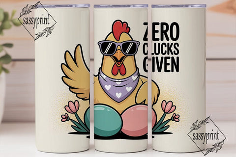 Zero Clucks Given 20oz Tumbler Wrap Sublimation sassyprint 