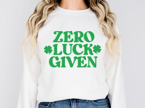 Zero Luck Given SVG | Sassy St. Patrick's Design SVG So Fontsy VIP Design Shop 