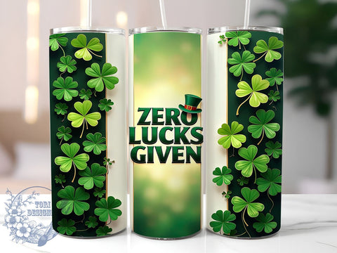 Zero Lucks Given 20oz Tumbler, Funny St Patricks Design, Zero Lucks Given, 20oz Tumbler Sublimation, Sarcastic St Patricks, Anti St Patricks Day, Humorous Tumbler Wrap Sublimation ToriDesigns 