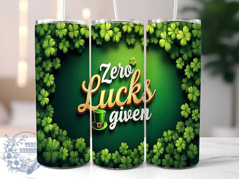 Zero Lucks Given 20oz Tumbler, Funny St Patricks Design, Zero Lucks Given, 20oz Tumbler Sublimation, Sarcastic St Patricks, Anti St Patricks Day, Humorous Tumbler Wrap Sublimation ToriDesigns 