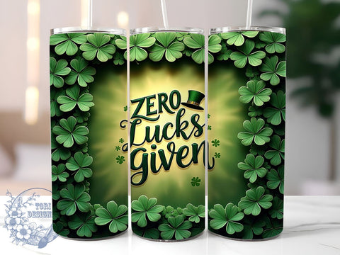 Zero Lucks Given 20oz Tumbler, Funny St Patricks Design, Zero Lucks Given, 20oz Tumbler Sublimation, Sarcastic St Patricks, Anti St Patricks Day, Humorous Tumbler Wrap Sublimation ToriDesigns 