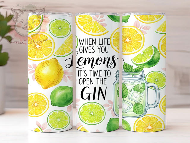Zesty & Bright When Life Gives You Lemons Tumbler, Funny Quote Tumbler, When Life Gives You Lemons, Citrus Tumbler Design, 20oz Tumbler Sublimation, Bright Summer Tumbler Sublimation Lara' s Designs 