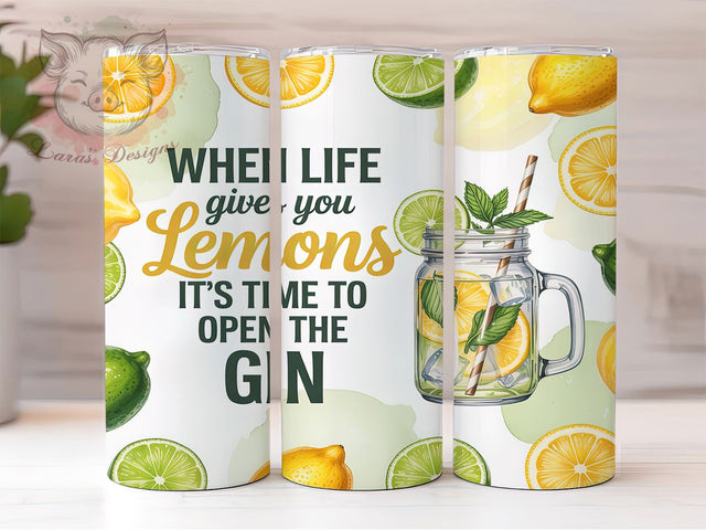 Zesty & Bright When Life Gives You Lemons Tumbler, Funny Quote Tumbler, When Life Gives You Lemons, Citrus Tumbler Design, 20oz Tumbler Sublimation, Bright Summer Tumbler Sublimation Lara' s Designs 