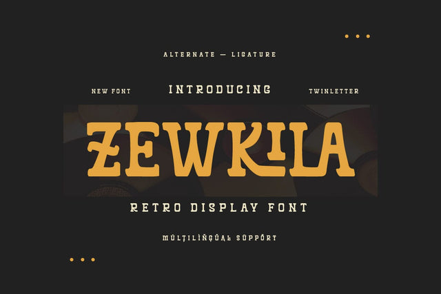 Zewkila - Retro Display Font Font twinletter 
