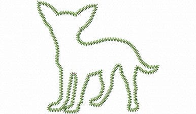 Zig Zag Applique Chihuahua Dog Silhouette Machine Embroidery Design Embroidery/Applique DESIGNS Rivermill Embroidery 