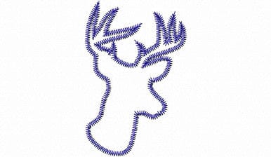 Zig Zag Applique Deer Head Buck Silhouette Machine Embroidery Design Embroidery/Applique DESIGNS Rivermill Embroidery 