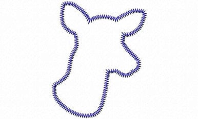 Zig Zag Applique Deer Head Doe Silhouette Machine Embroidery Design Embroidery/Applique DESIGNS Rivermill Embroidery 