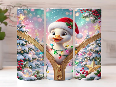Zipper Christmas Duckling 20oz Tumbler, Zipper Duckling, Christmas Duckling, Zipper Christmas, Duckling Tumbler, Zipper Duckling PNG, Christmas Duck PNG, 20oz Tumbler Wrap Sublimation Lara' s Designs 
