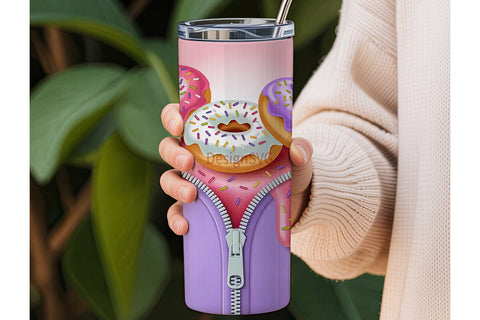 Zipper Donuts Tumbler Wrap 20oz Sublimation DesignSVG 